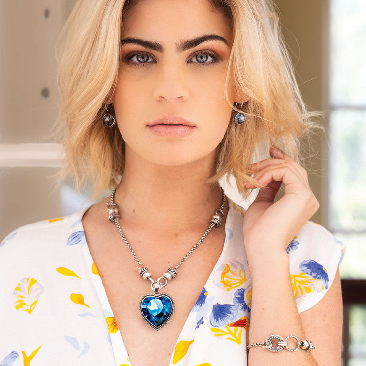Geometric Denim Drop Earrings E4459