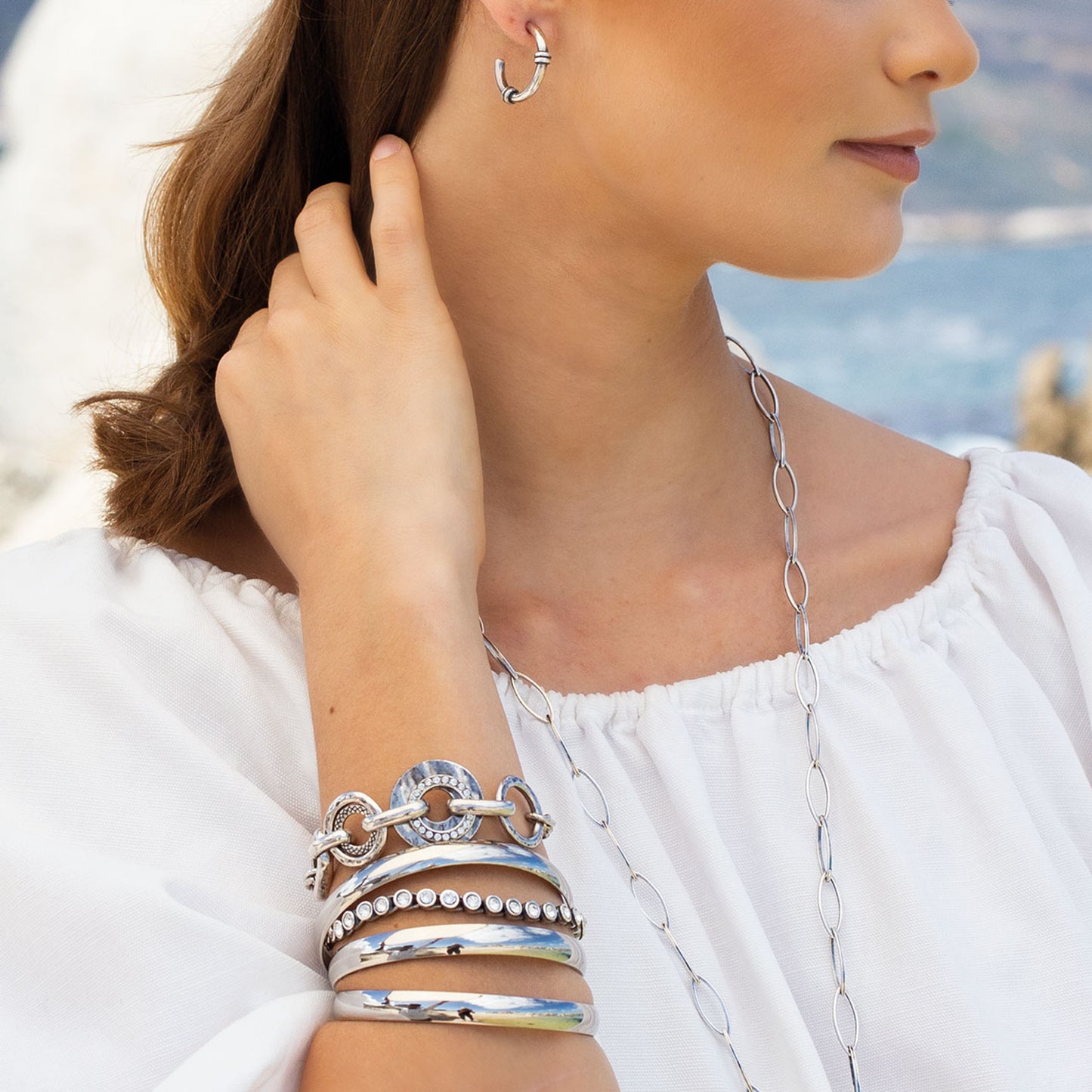 Nautical Hoop Earrings. E4880