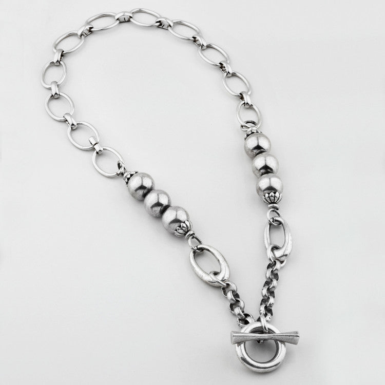 Contemporary Mixed Chain Necklace. N1412