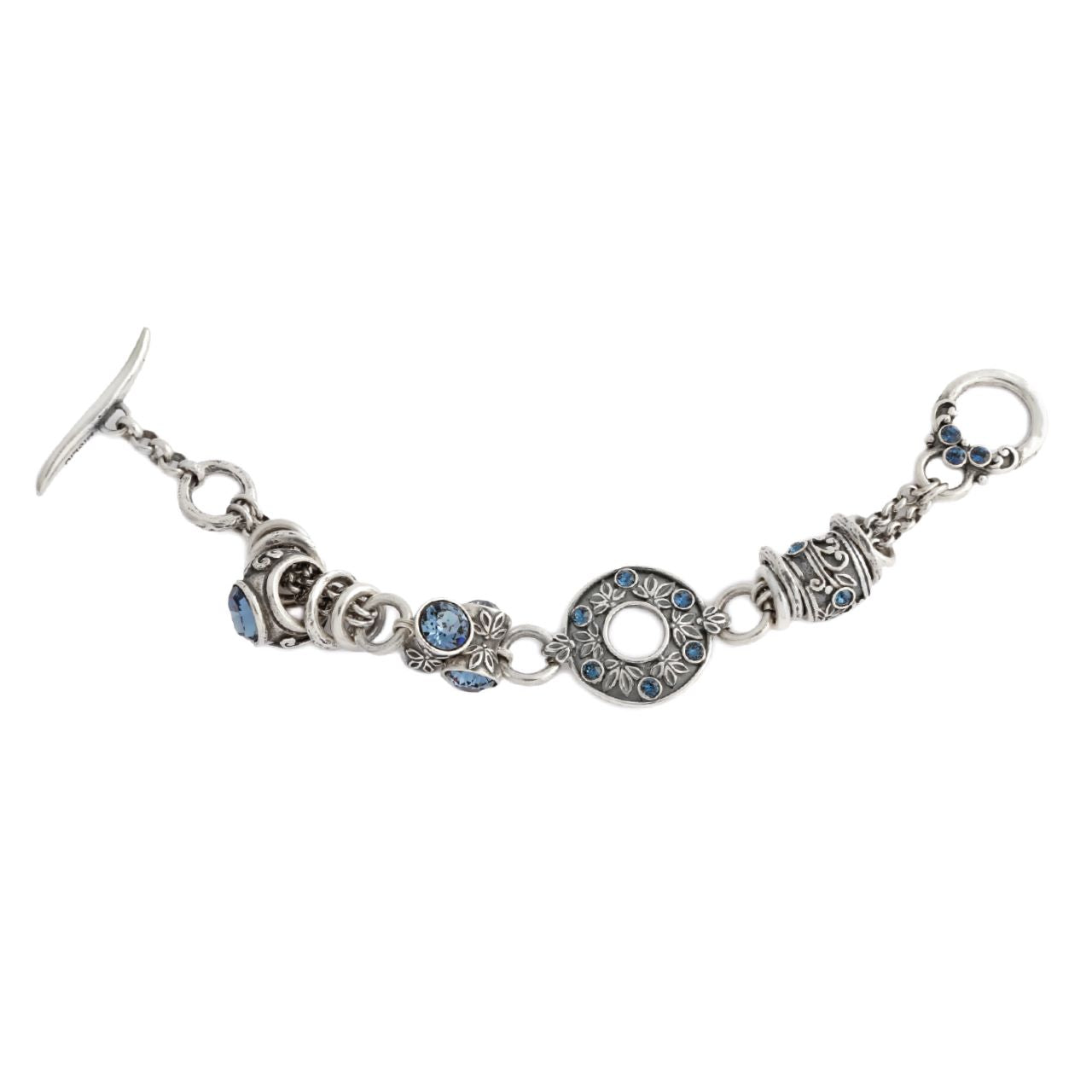 Denim Lily Rose Floral Bracelet. B1219