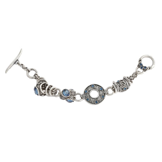 Denim Lily Rose Floral Bracelet. B1219